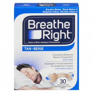 Breathe Right Nasal Strips, Large - 30 Tan Strips